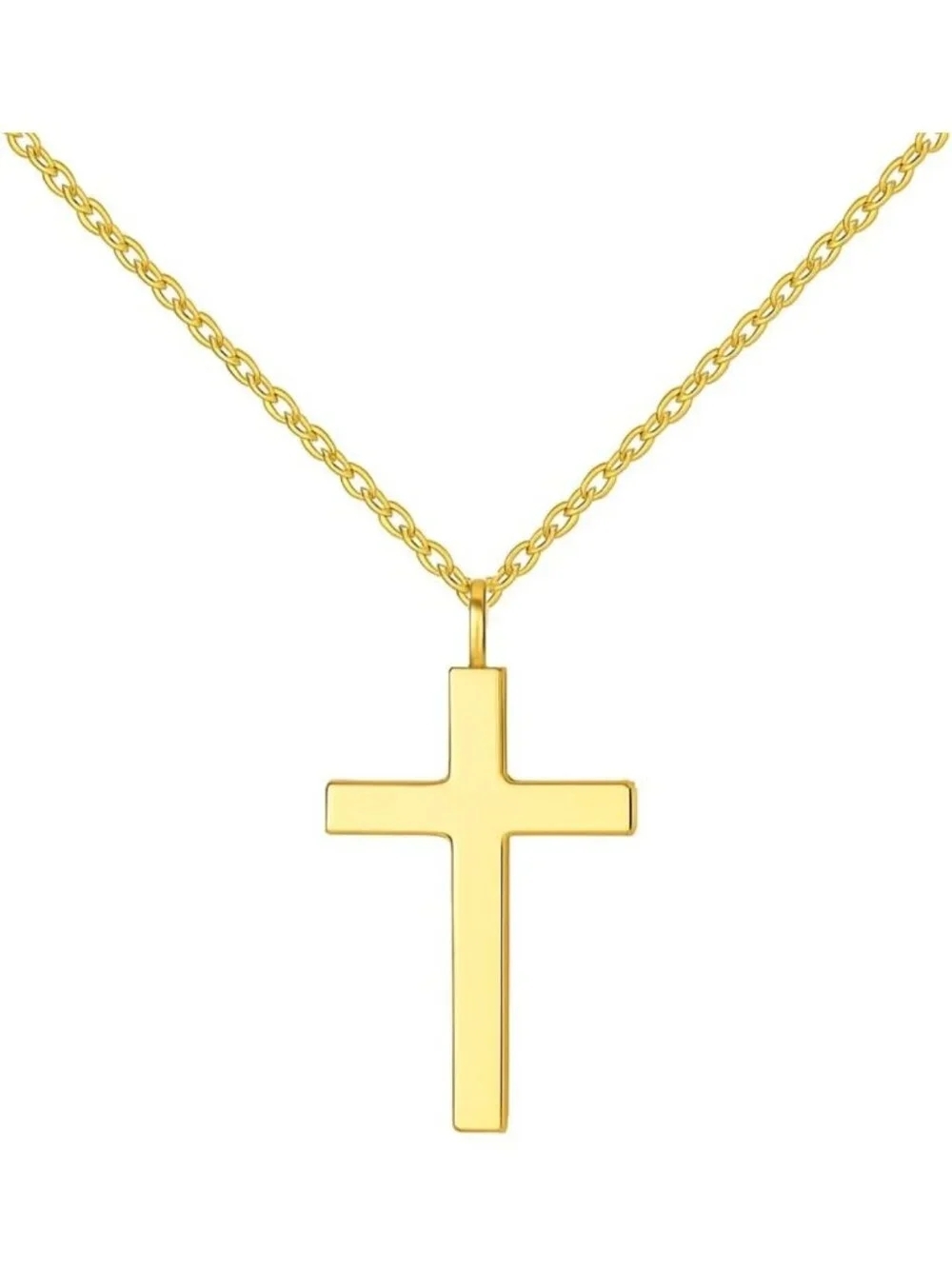 Dainty 14K Gold Cross Necklace for Women, Minimalist Tiny Pendant Jewelry